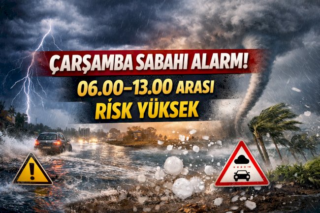 ÇARŞAMBA SABAHI ALARM! 06.00–13.00 ARASI RİSK YÜKSEK