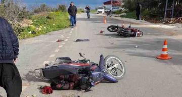 Erdemli’de motosikletler kafa kafaya çarpıştı: 3 yaralı